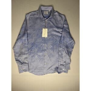 Baird McNutt Murano Men’s Slim Fit Floral Button Up Shirt Blue Size L NWT